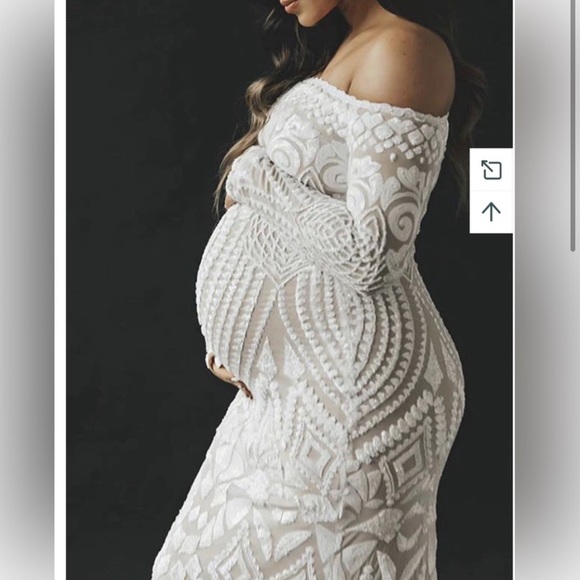 mommy knows Dresses White Sequin Maternity Dress Poshmark